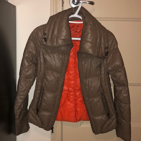 Peace Love Chill Jackets & Blazers - Tan Lightweight Puffer Jacket